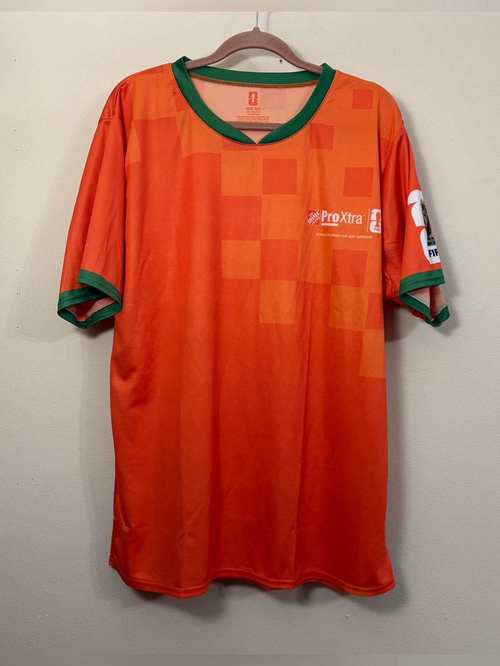 Home Depot FIFA 2026 World Cup official supporter soccer jersey men’s XXL orange